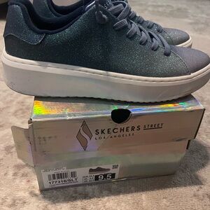 Skechers Street Navy Glitter Athletic Shoes